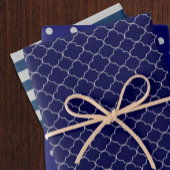 Navy Blue Gray Patterned Wrapping Paper Sheets