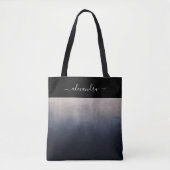 Navy Blue Gray rustic ombre chic gepersonaliseerd Tote Bag (Voorkant)