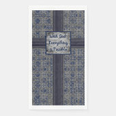 Navy Blue & Gray X's en O's Pattern Servet (Voorkant)