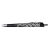 Navy Blue Greek Key en Monogram Photo Collage Pen (Bovenkant)