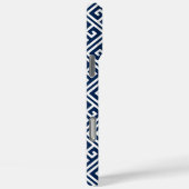 Navy Blue Greek Key Patroon Case-Mate iPhone Case (Achterkant / Rechts)