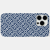 Navy Blue Greek Key Patroon Case-Mate iPhone Case (Achterkant (horizontaal))