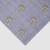 Navy Blue greek patroon preppy nautical Anchor Tissuepapier (Detail)