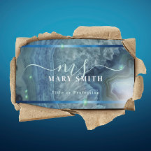 Navy Blue Green Agate Geode Hair Make-up Salon