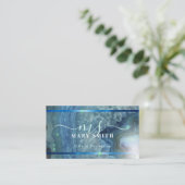 Navy Blue Green Agate Geode Hair Make-up Salon Visitekaartje (Staand voorkant)