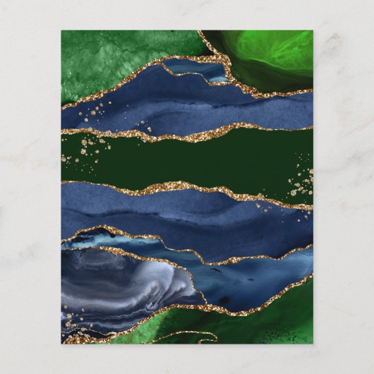 Navy Blue & Green Agate Wedding (Achterkant)