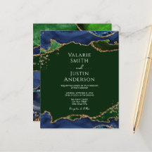 Navy Blue & Green Agate Wedding