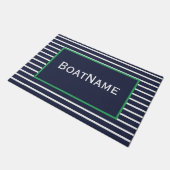 Navy Blue & Green Boat Name Doormat Deurmat (Schuin)