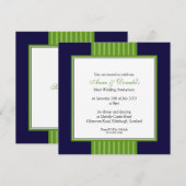 Navy Blue & Green Classy Jubileum Party Kaart (Voorkant / Achterkant)