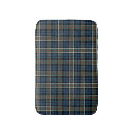 Navy Blue, Green en Red Scottish Tartan Badmat (Voorkant Verticaal)