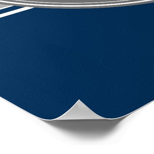 Navy blue Green Sports Jersey Stripes Name Number Poster (Hoek)