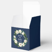 Navy Blue Greenery Gepersonaliseerde Namen Datum H Bedankdoosjes (Geopend)