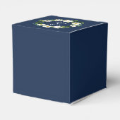 Navy Blue Greenery Gepersonaliseerde Namen Datum H Bedankdoosjes (Achterkant)