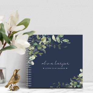 Navy Blue Greenery Letters to Daughter Keepomwille Notitieboek