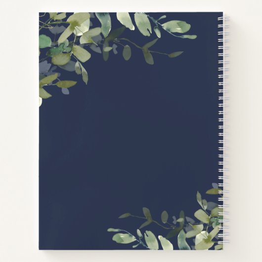 Navy Blue Greenery Letters to Daughter Keepomwille Notitieboek (Achterkant)