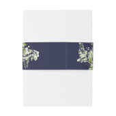 Navy Blue Greenery String Lights Wedding Uitnodigingen Wikkel (Achterkant Voorbeeld)
