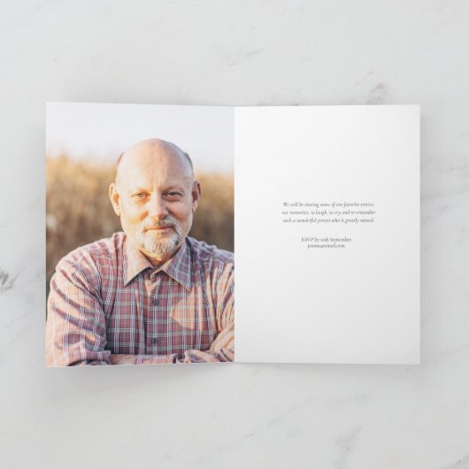 Navy Blue Greenery viering van het leven begrafeni (Binnen)