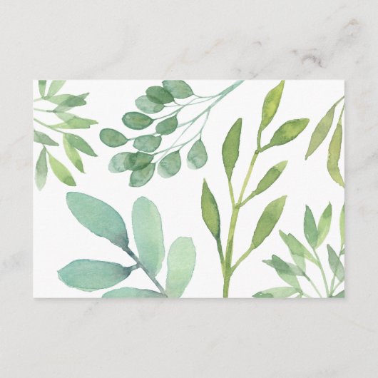 Navy Blue Greenery Wedding Details Informatiekaartje (Achterkant)