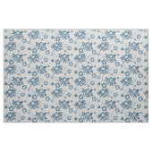 Navy Blue, Grey and White Floral Pattern Stof (Yard (91,4 cm))