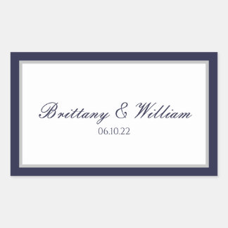 Navy Blue Grey bruid en bruidegom rechthoekige Sti Sticker
