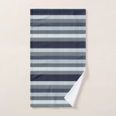 Navy Blue Grey Gray Stripes Bad Handdoek (Handdoek)