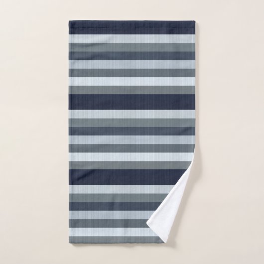 Navy Blue Grey Gray Stripes  Bad Handdoek (Handdoek)
