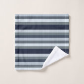 Navy Blue Grey Gray Stripes Bad Handdoek (Wasdoekje)