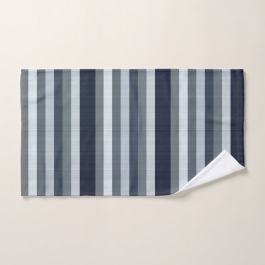 Navy Blue Grey Gray Stripes  Bad Handdoek (Handdoek)