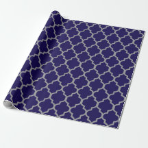 Navy Blue, Grey Quatrefoil Aangepaste achtergrondk