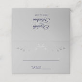 Navy Blue Grey Simple Elegant Weddenschap Place Ka Plaatskaartje (Buitenkant ongevouwen)
