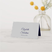 Navy Blue Grey Simple Elegant Weddenschap Place Ka Plaatskaartje (Achterkant)