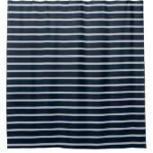 Navy Blue Grey Stripe Shower Curtain Douchegordijn (Voorkant)