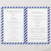 Navy blue, groen nautisch trouwprogramma (Achterkant)