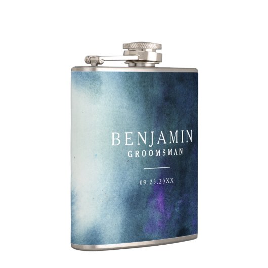 Navy Blue Groomsman Wedding Heupfles (Rechts)