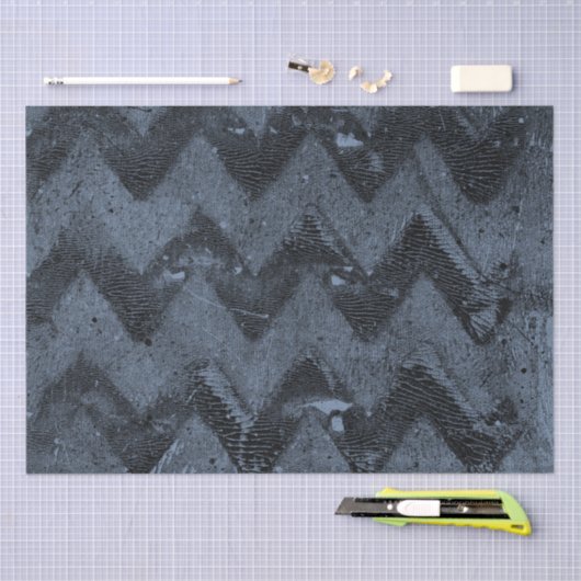 Navy Blue Grunge Chevron Tissuepapier (Craft)