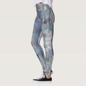 Navy Blue Grunge Denim Textuur | Leggings (Links)