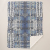 Navy Blue Grunge Denim Textuur | Sherpa Deken (Voorkant)