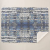 Navy Blue Grunge Denim Textuur | Sherpa Deken (Voorkant (horizontaal))