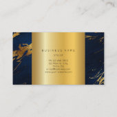 Navy Blue Grungy Gold Marble Vip Visitekaartje2 Visitekaartje (Achterkant)