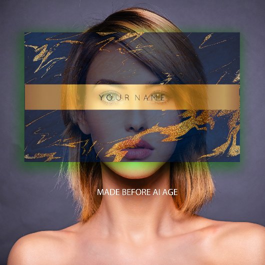 Navy Blue Grungy Gold Marble Vip Visitekaartje2 Visitekaartje