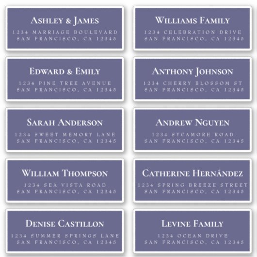 Navy Blue Guest Adresetiketten BESTELLEN 6" of 8"! Sticker (Voorkant)