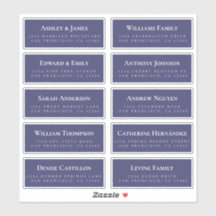 Navy Blue Guest Adresetiketten BESTELLEN 6" of 8"!