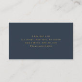 Navy Blue Hair Stylist Typografie Minimalist Visitekaartje (Achterkant)