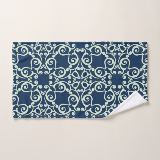 NAVY BLUE HAMPTONS STYLE BATHROOM TOWEL SET BAD HANDDOEK (Handdoek)
