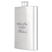 Navy Blue Hand Lettered Fun Moeder van de bruidego Flacon (Links)