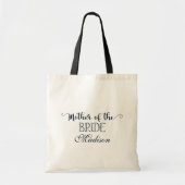 Navy Blue Hand Lettered moeder van de bruid Tote Bag (Voorkant)