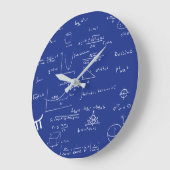Navy Blue Handgeschreven Formulas Wiskunde Grote Klok (Hoek)