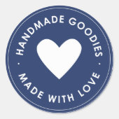 Navy Blue Handmade Goodies Sticker (Voorkant)