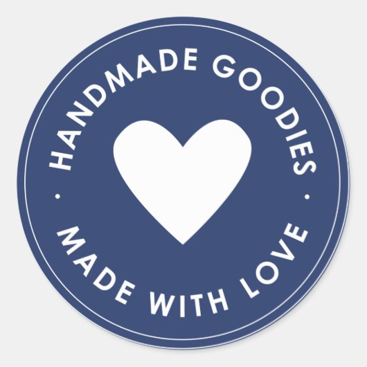 Navy Blue Handmade Goodies Sticker (Voorkant)