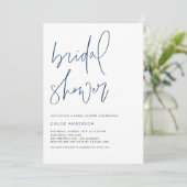 Navy Blue Handwrited Script-Vrijgezellenfeest Kaart (Staand voorkant)